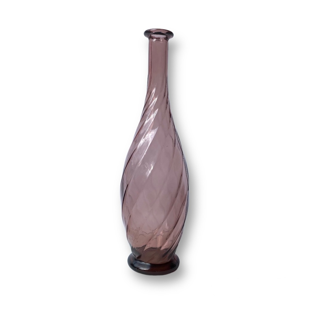 Vintage Empoli Genie Bottle Amethyst Purple Glass Swirl